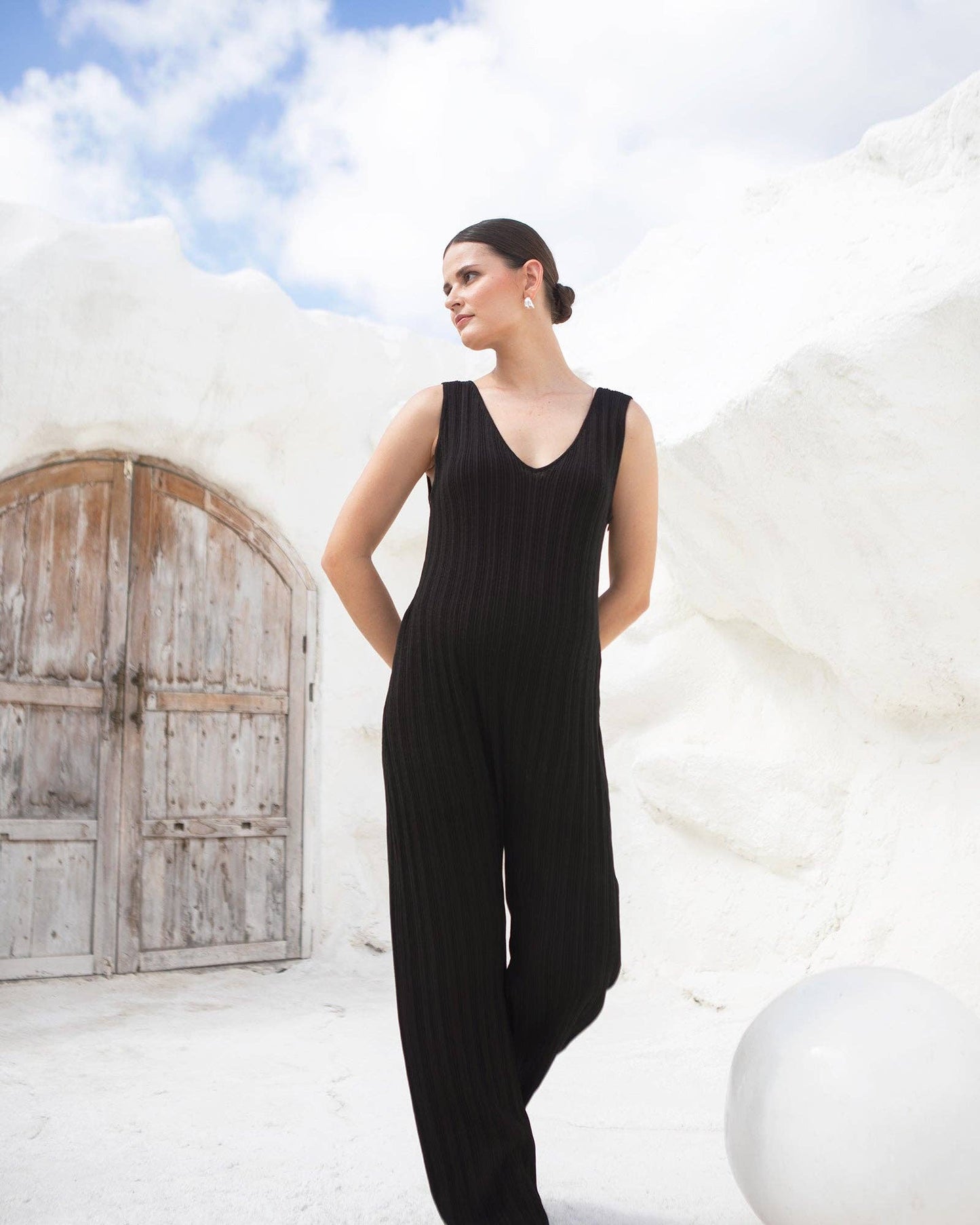 Collete Linen Knit Feeding Jumpsuit