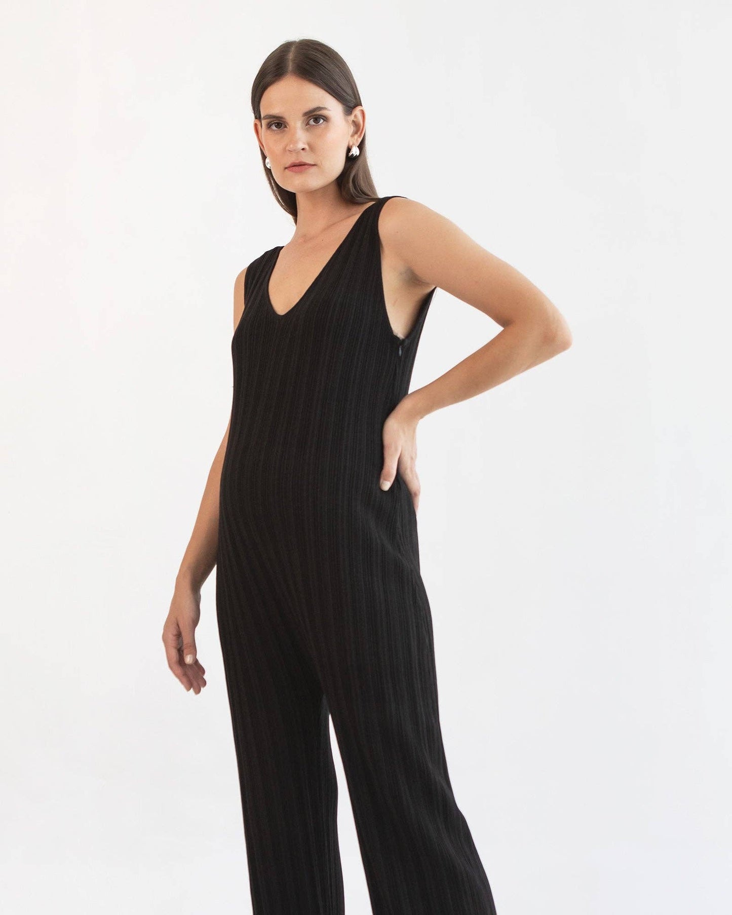 Collete Linen Knit Feeding Jumpsuit