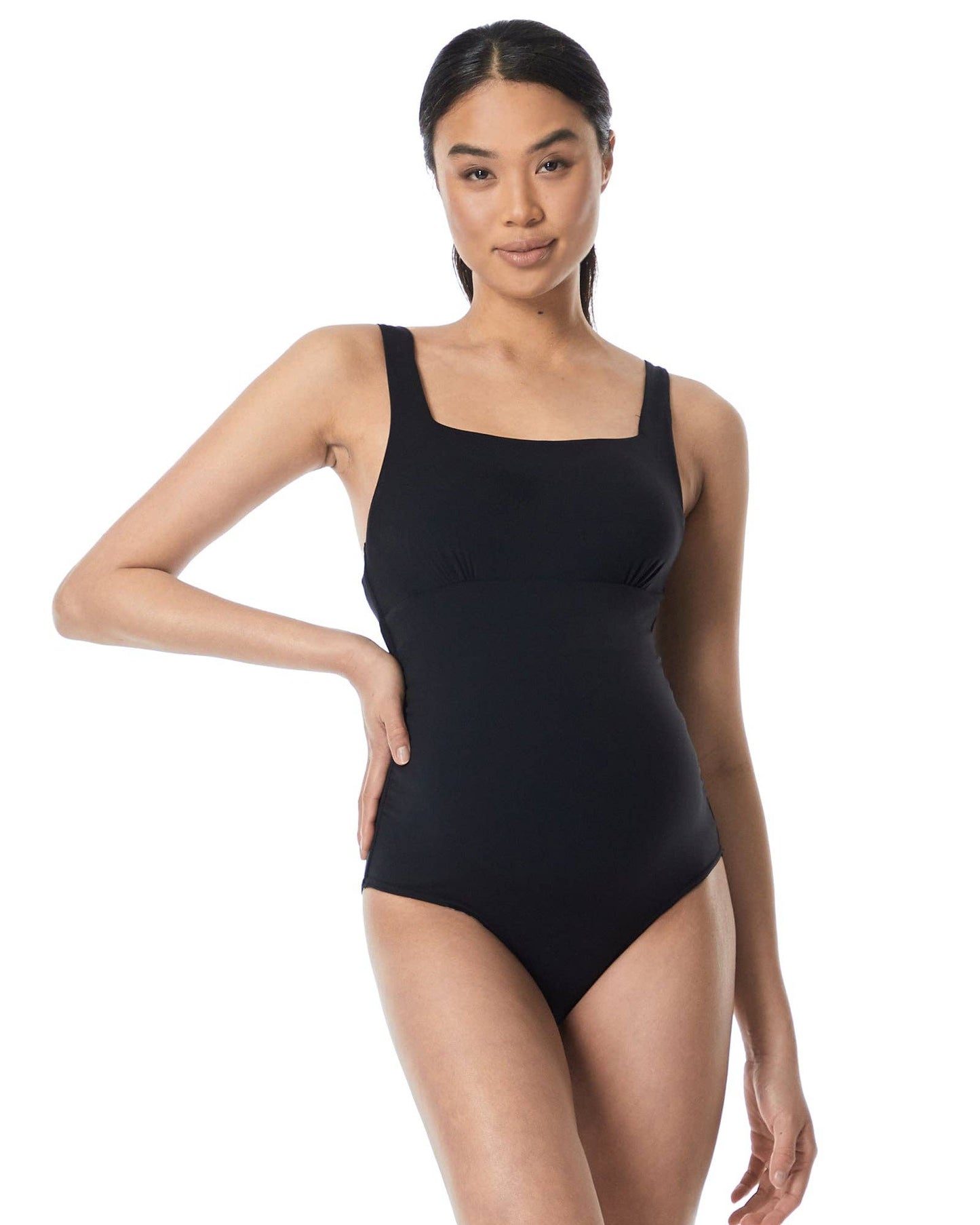 Square Neck One Piece Swimsuit