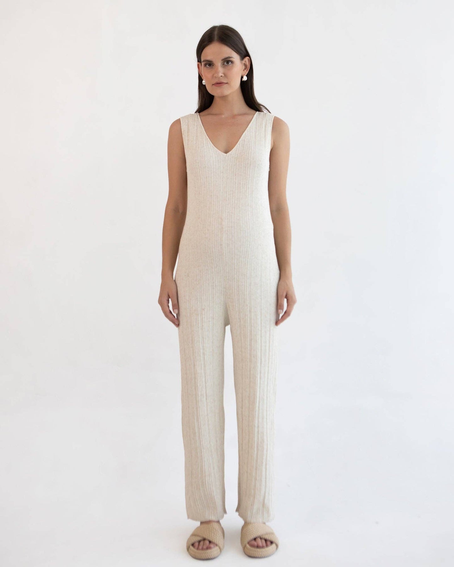 Collete Linen Knit Feeding Jumpsuit