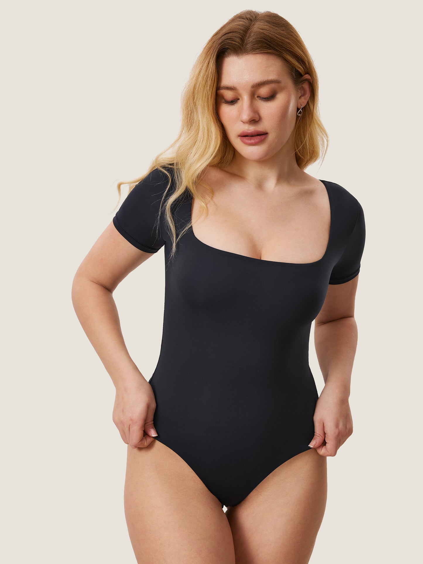 Square Neck Short Sleeve Bodysuit