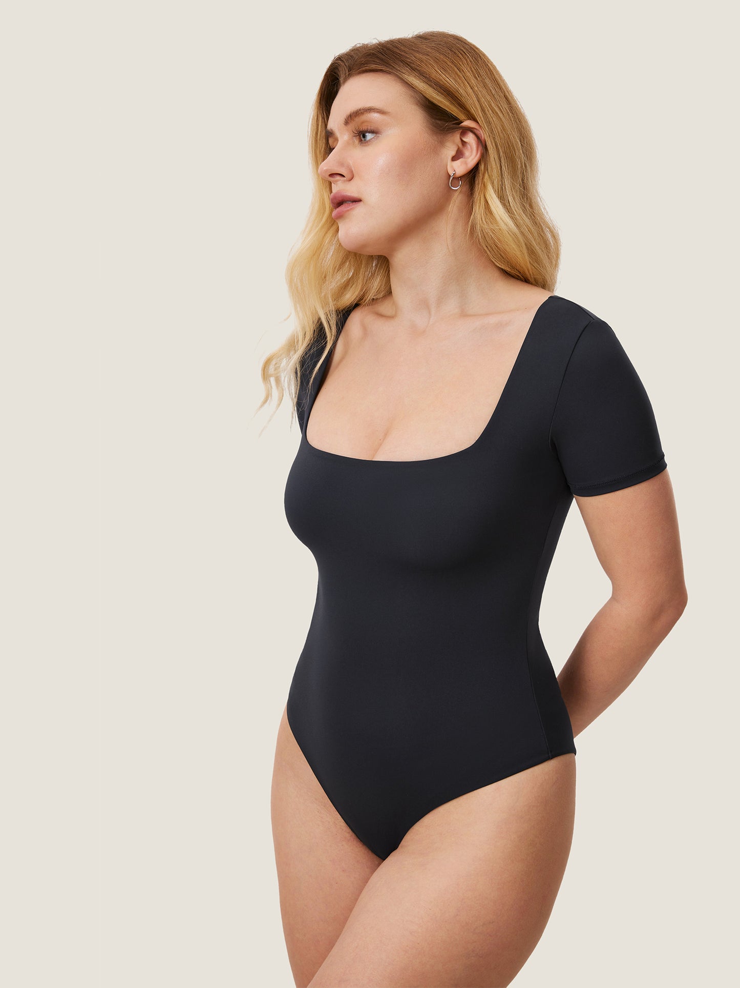 Square Neck Short Sleeve Bodysuit
