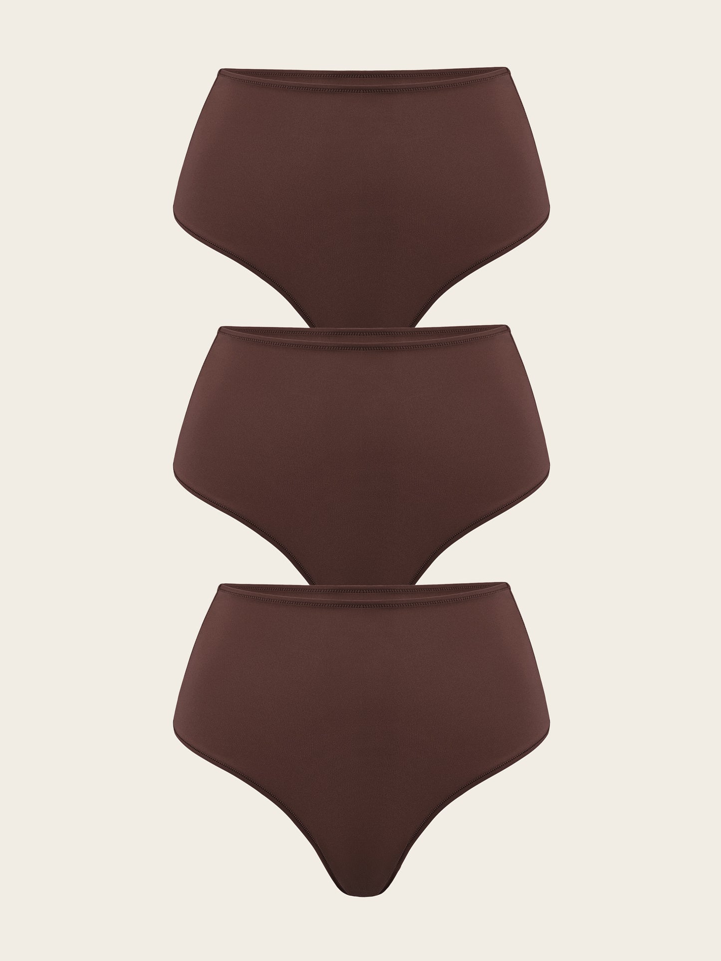 Smooth High Waisted Thong - 3 Pack
