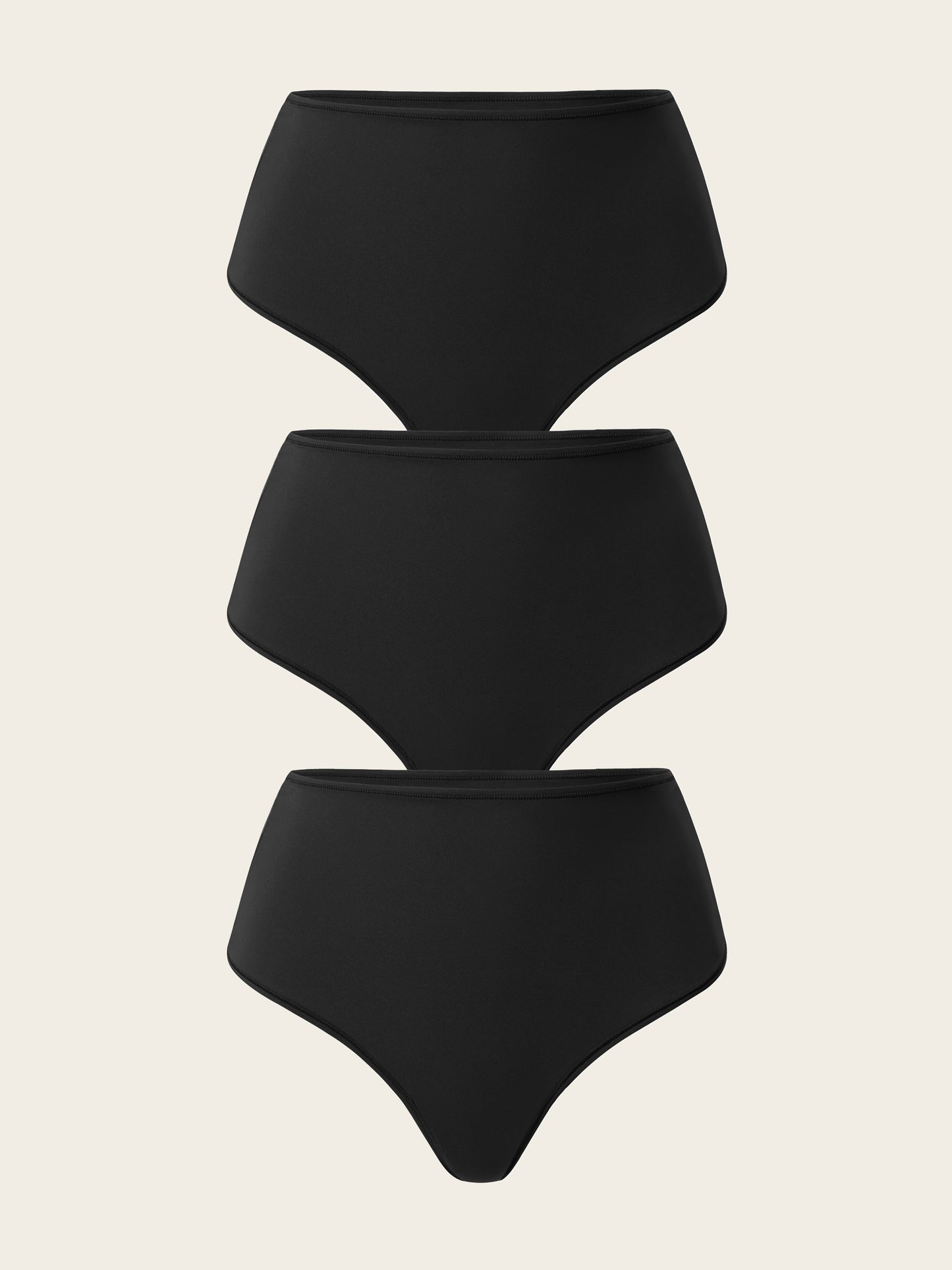 Smooth High Waisted Thong - 3 Pack