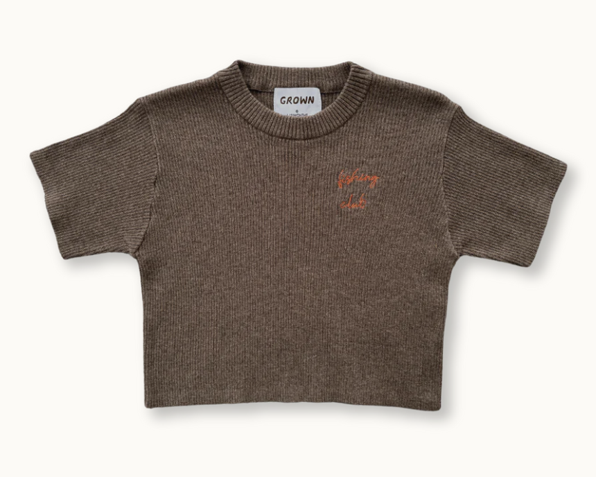 Fishing Club Rib Tee - Mud