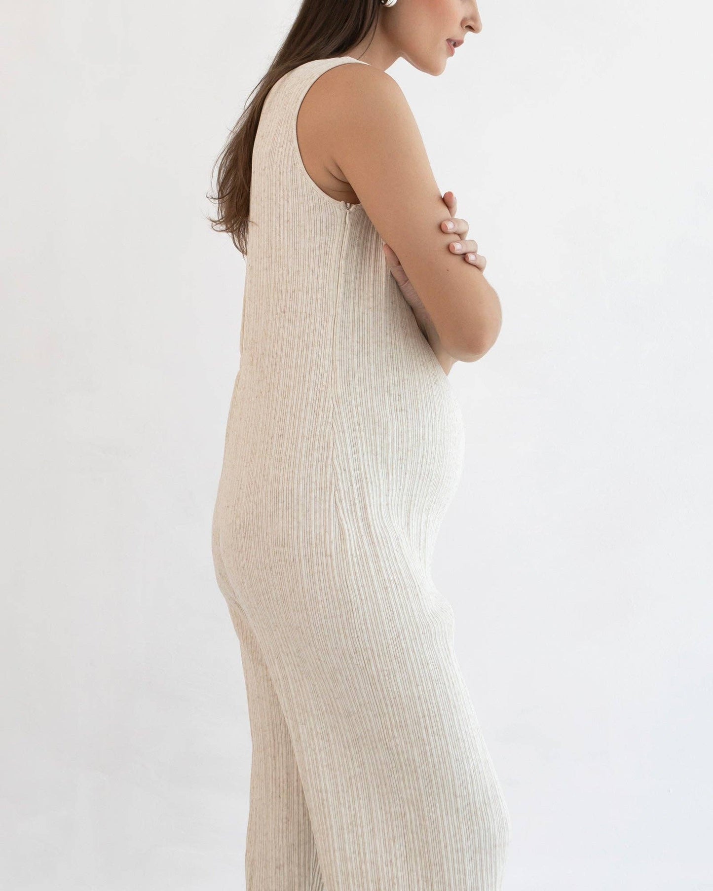 Collete Linen Knit Feeding Jumpsuit
