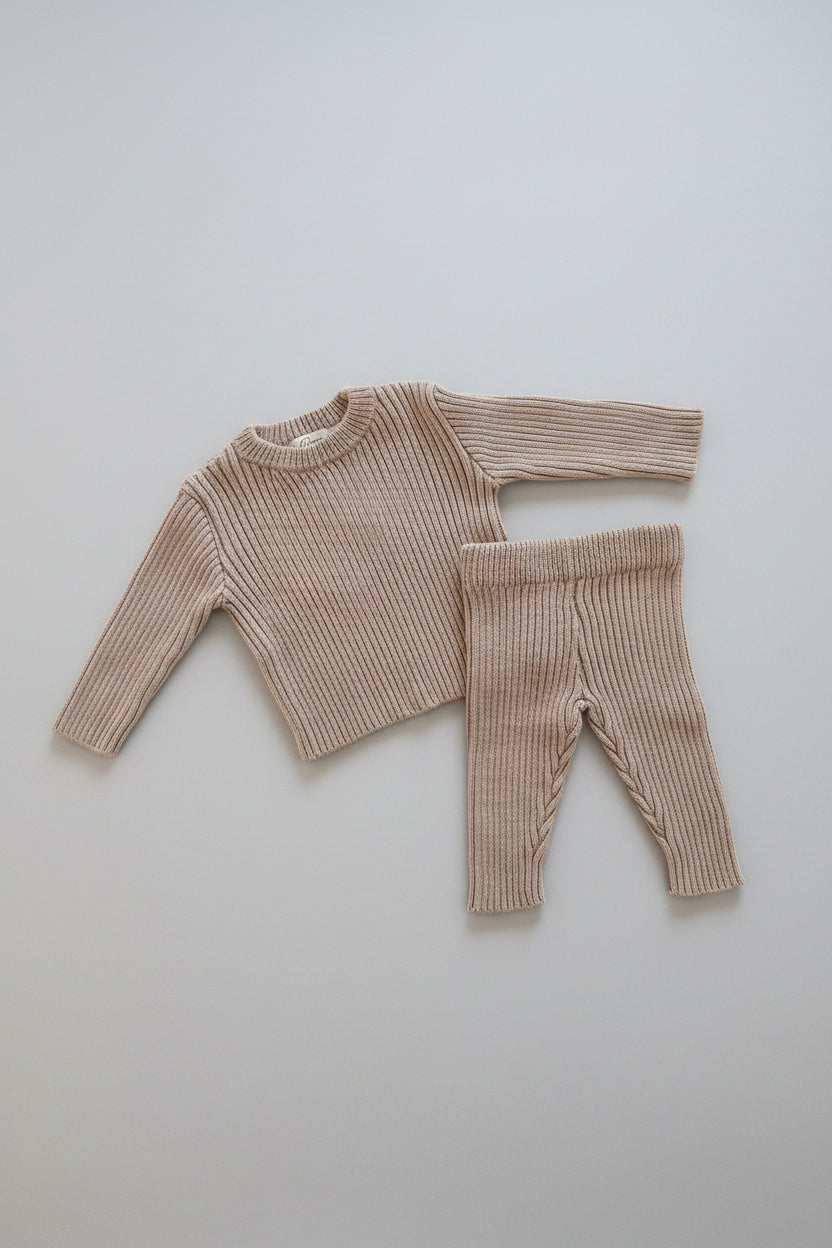 CLASSIC RIBBED SET | TEDDY BROWN