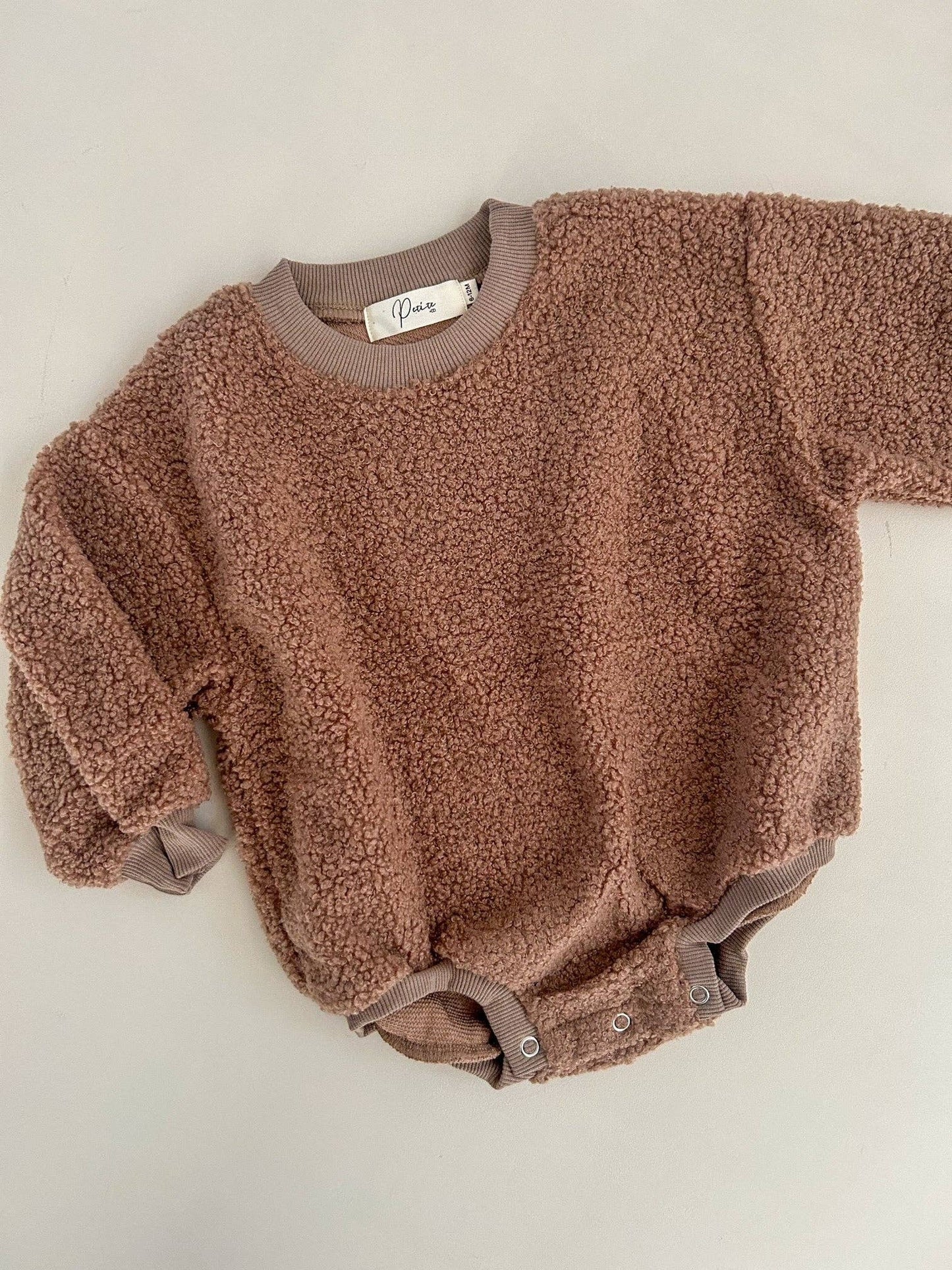 BUBBLE TEDDY ROMPER - TEDDY BROWN
