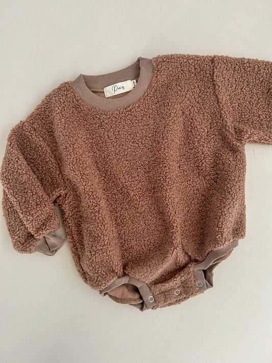 BUBBLE TEDDY ROMPER - TEDDY BROWN