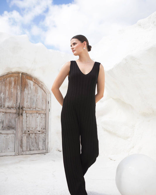 Collete Linen Knit Feeding Jumpsuit
