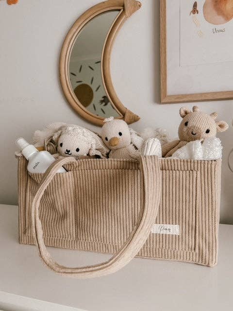 NAPPY CADDY ORGANISER CORD LATTE - Main Image
