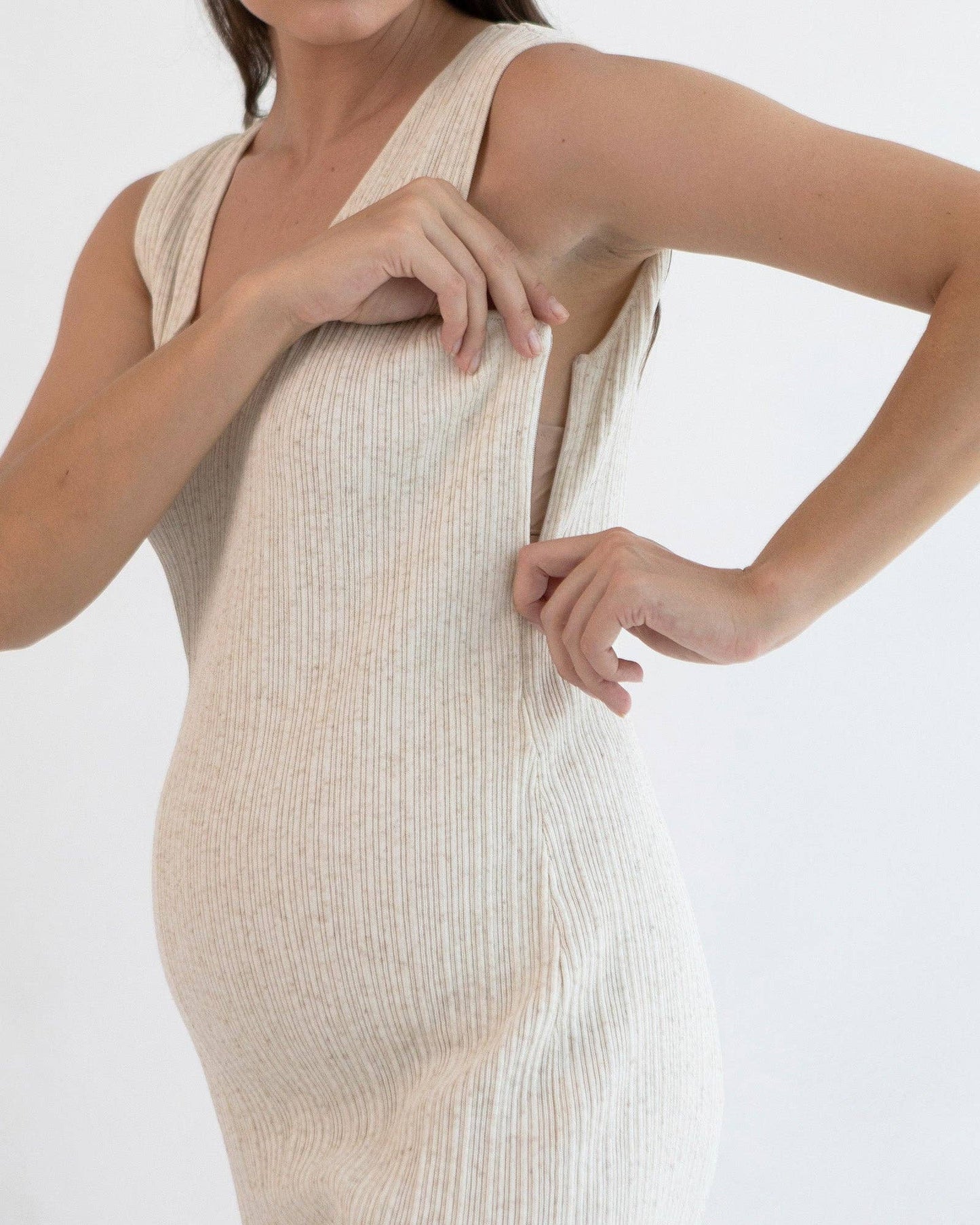 Collete Linen Knit Feeding Jumpsuit